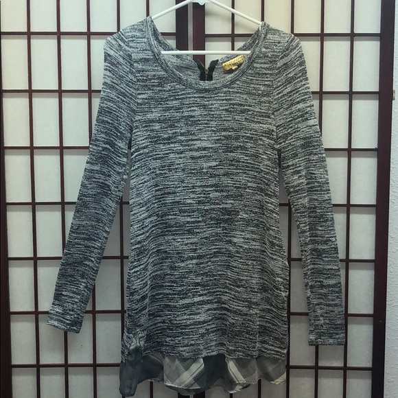 Grey, long sleeved with ruffles and zipper in back - Picture 1 of 4